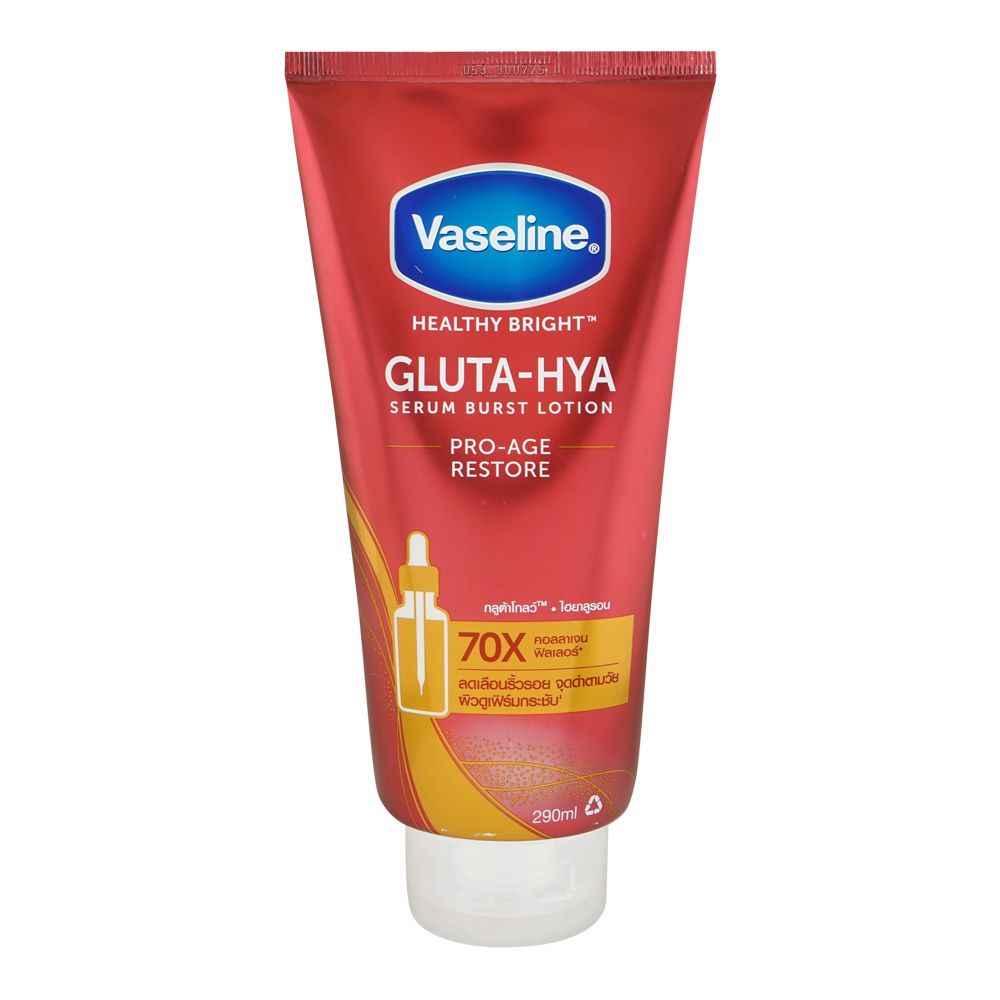 Vaseline Healthy Bright Gluta-Hya Pro-Age Restore Serum Burst Lotion 290ml – Vitamin C & Dewy Skin Formula | By Vaseline | 🌍 Made in Europe