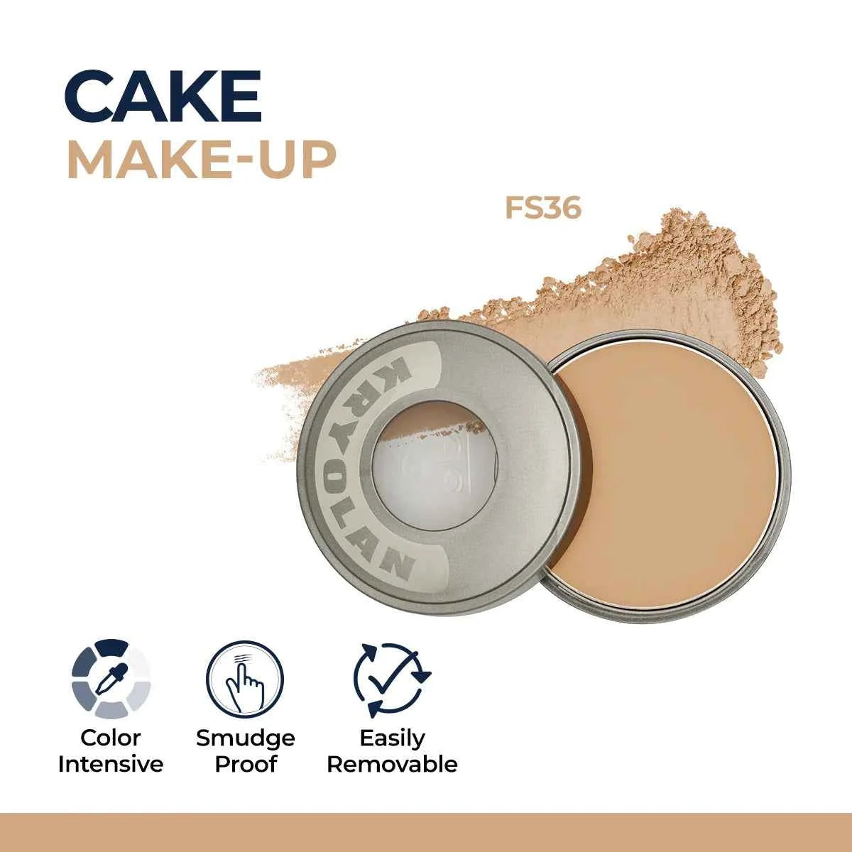 Kryolan Professional Cake Makeup - Water & Sweat Resistant Body Foundation