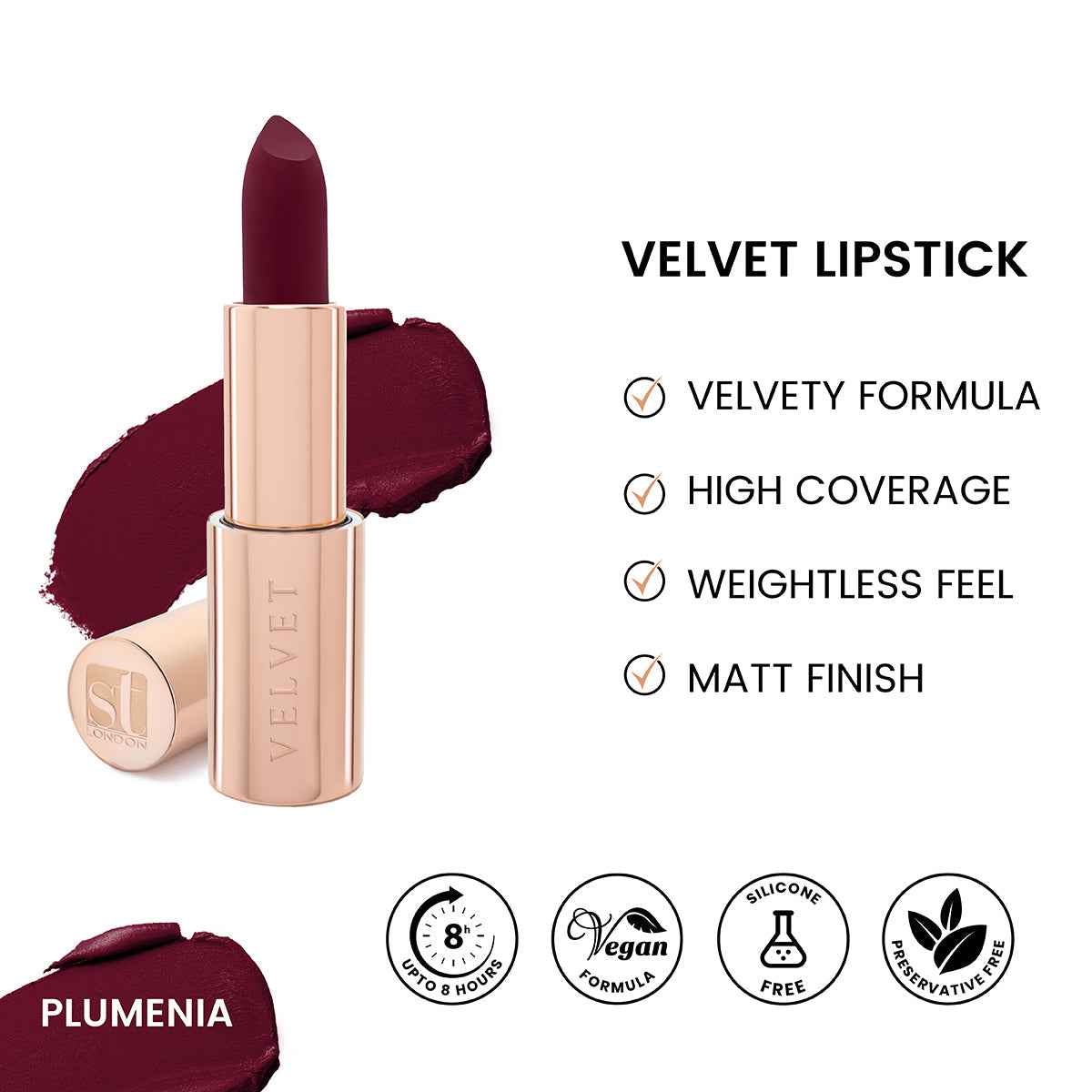 ST London – Velvet Ultra Matt Lipstick (Plumenia)