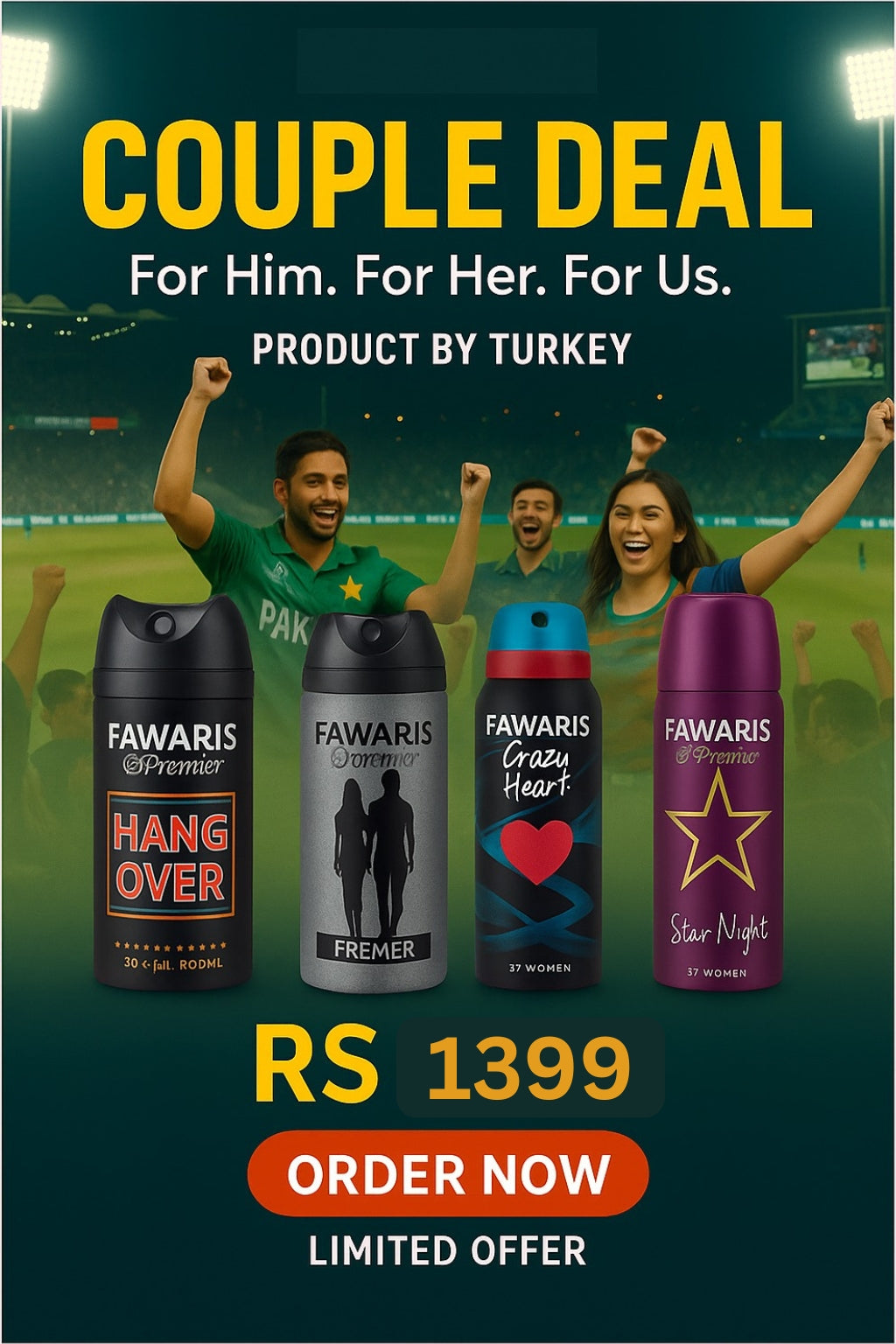 "FAWARIS Premier Couple Gift Set for Him & Her – Premium Hang Over & Stay Night Duo | Romantic Turkish Luxury | Limited Edition"