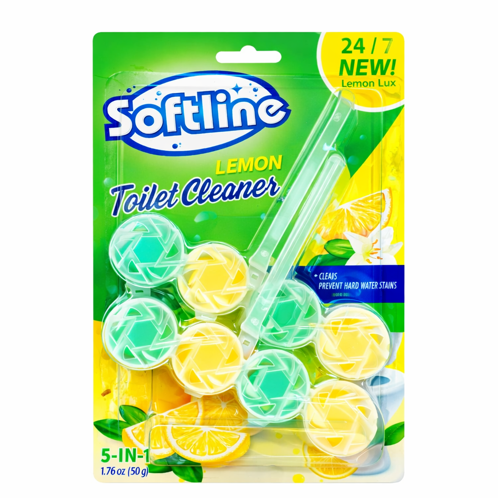 Softline Lemon Toilet Cleaner -2 HANGERS IN 1 | 24/7 Fresh Aroma Lux | Long Lasting | 50g