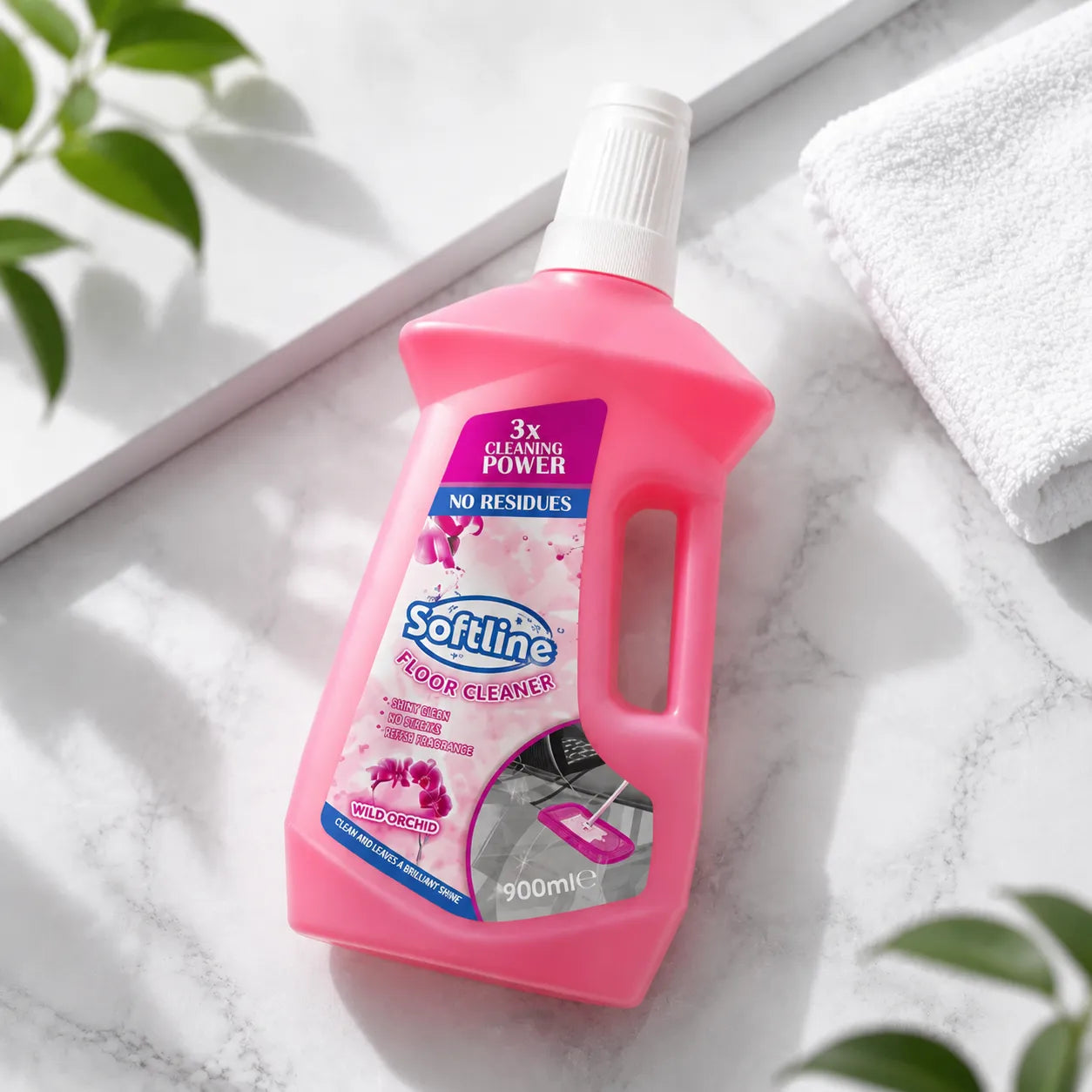 Softline Floor Cleaner – Wild Orchid 900ml | 3x Cleaning Power, No Residues
