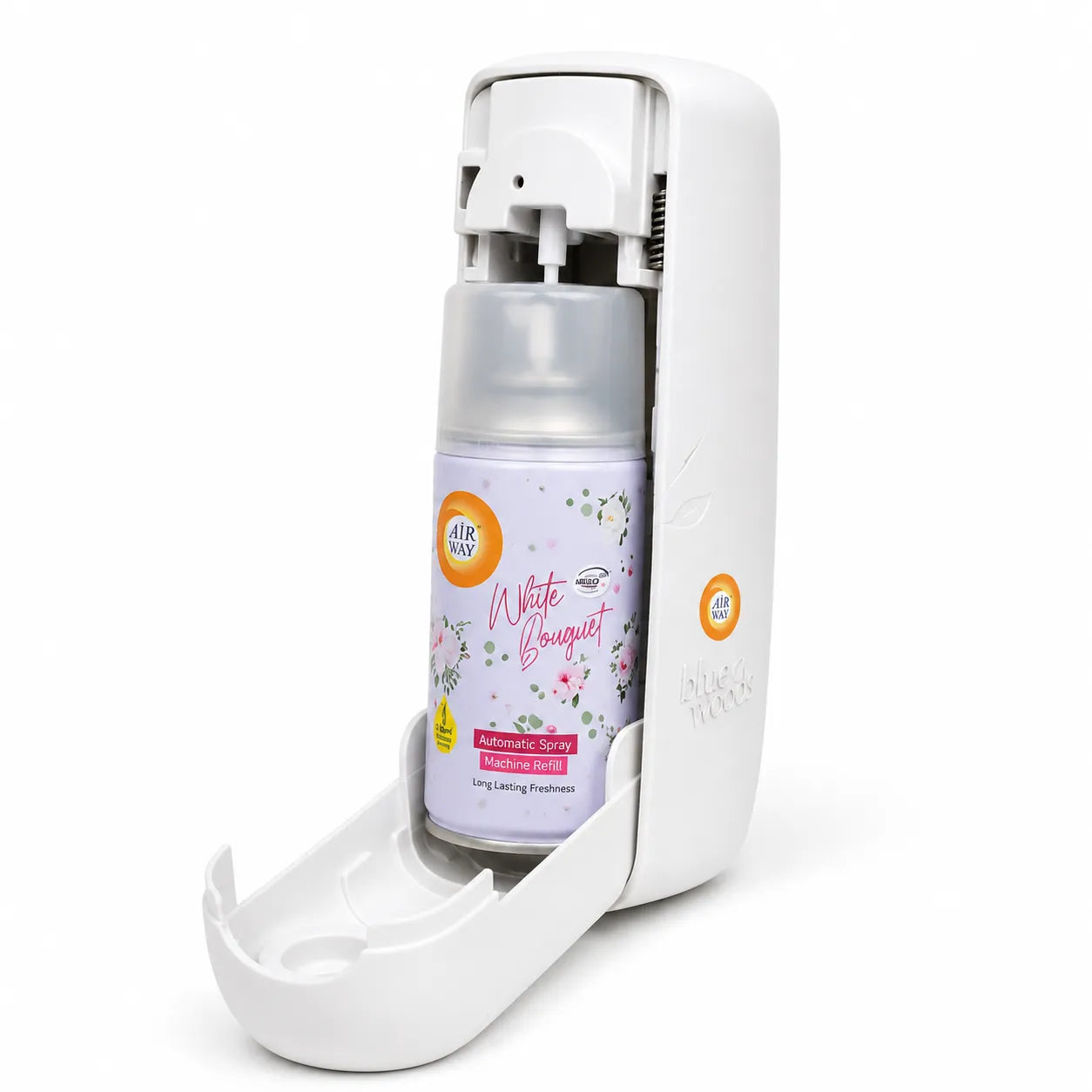 Airway Automatic Air Freshener Machine with Free Car Air Freshener & Refill - White Bouquet