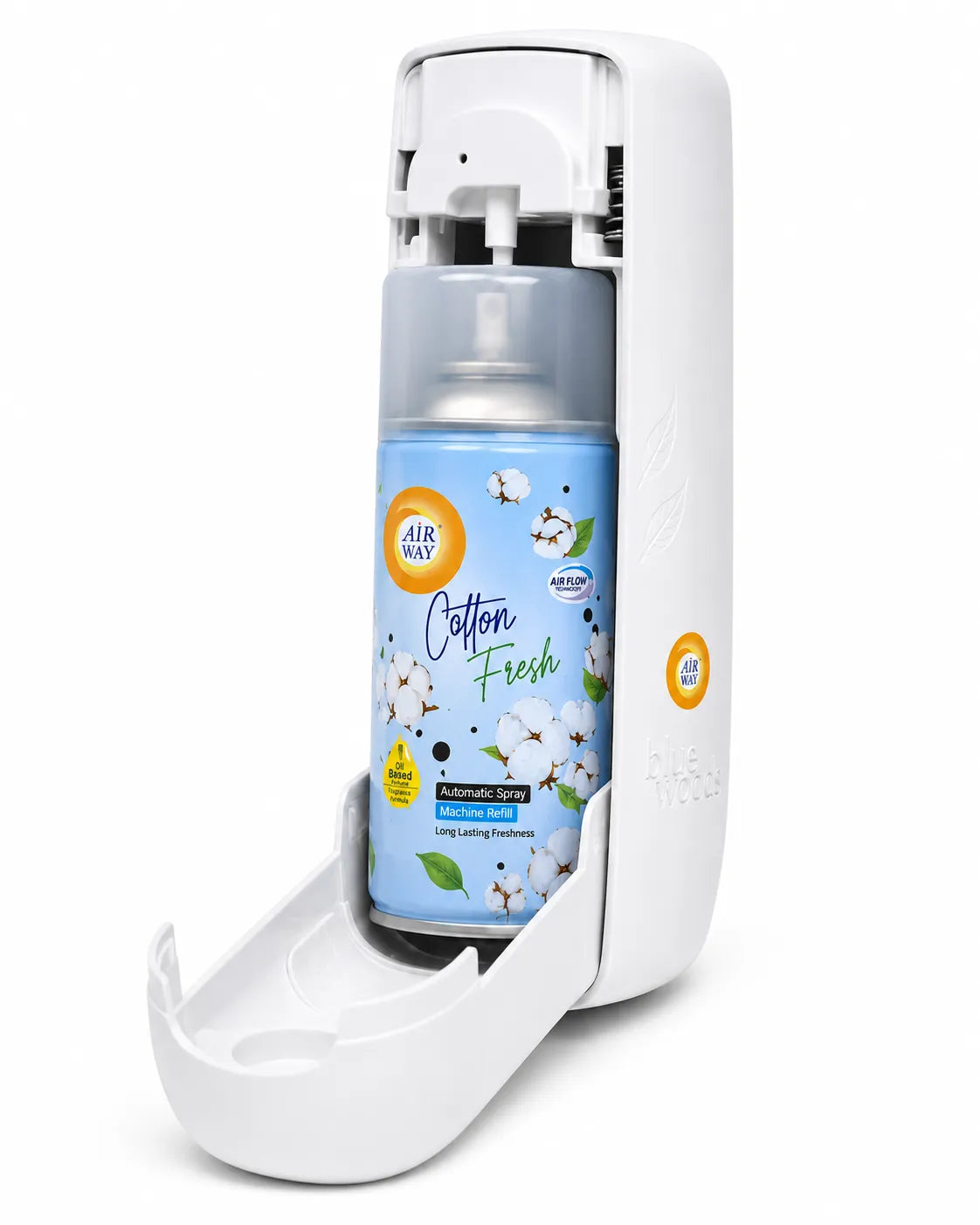 Airway Automatic Air Freshener Machine with Free Car Air Freshener & Refill - Cotton Fresh