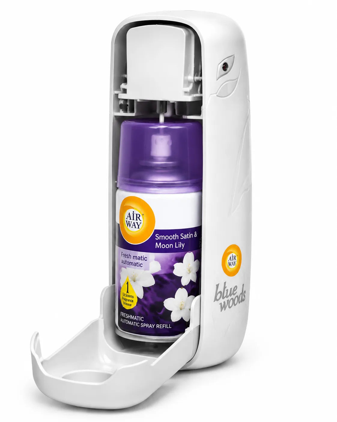 Airway Automatic Air Freshener Machine with Free Car Air Freshener & Refill – Moon Lily Fragrance – Long Lasting Up to 30 Days
