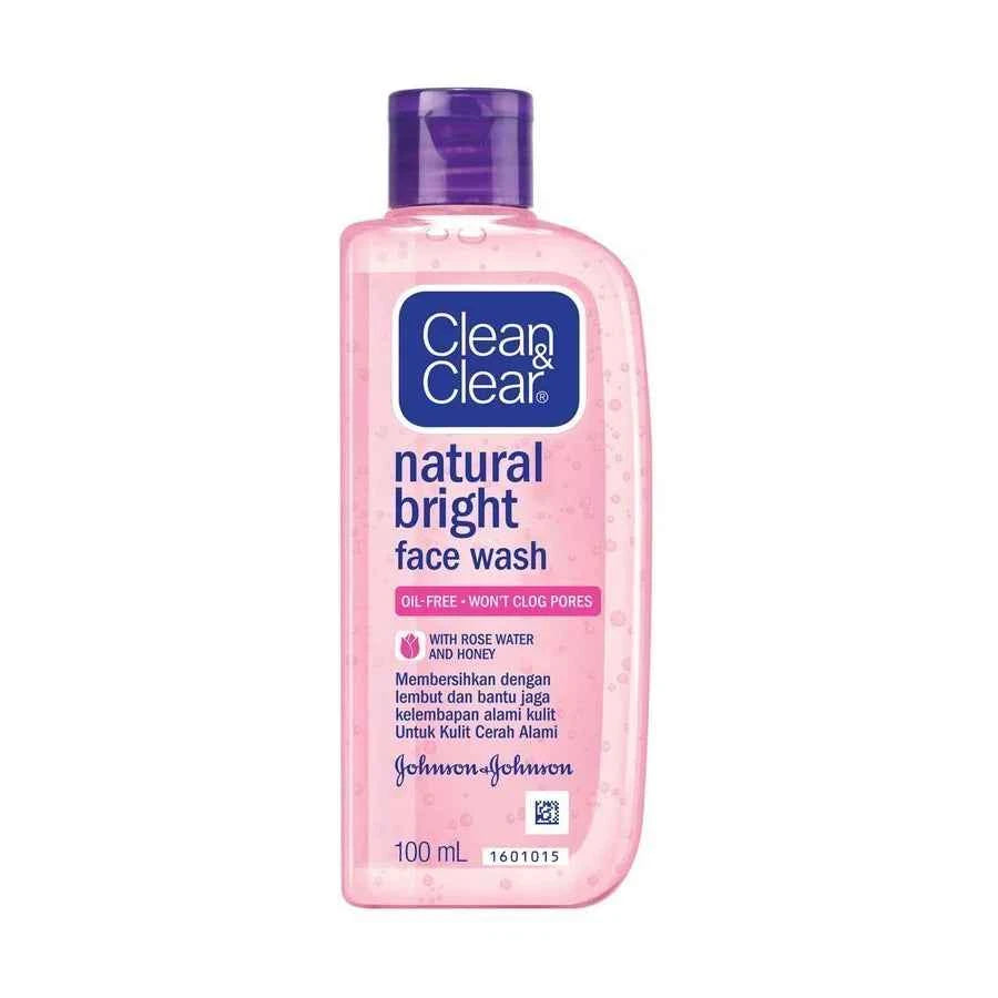 Clean & Clear Natural Bright Face Wash 100 ml – Rose & Honey Moisturizing Gel Cleanser