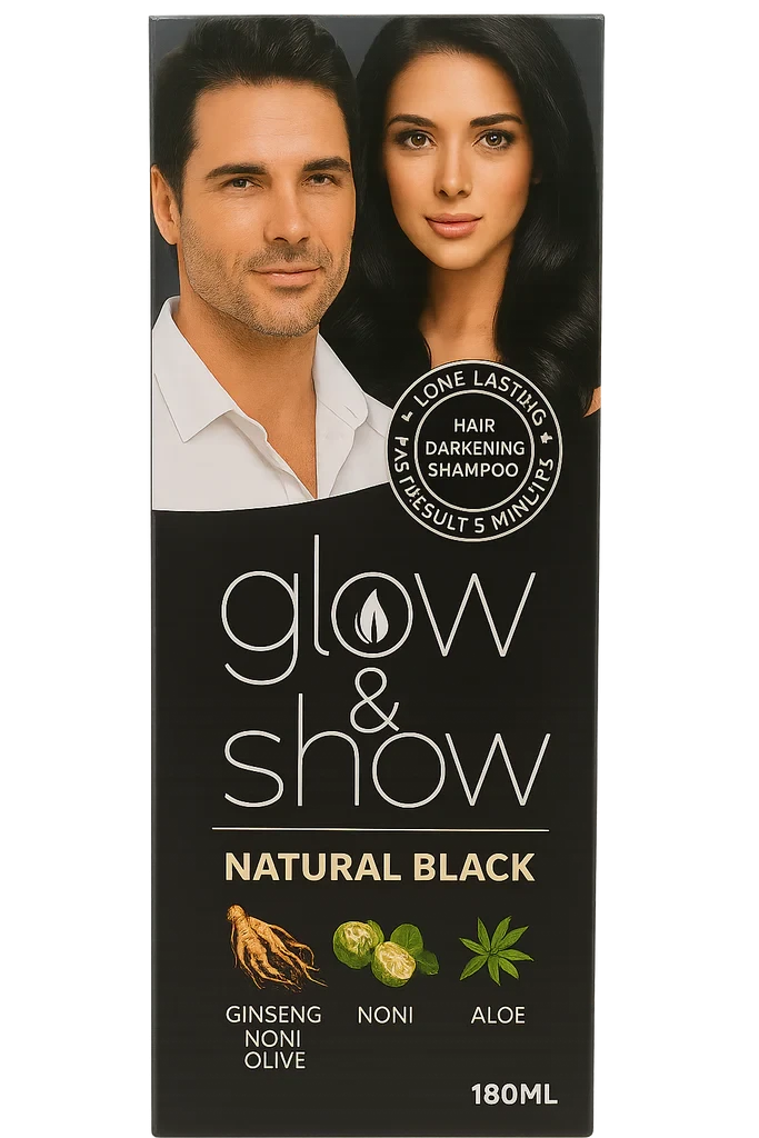 Glow & Show Hair Color Shampoo – Natural Black | 3-in-1 Color Care(180ml)