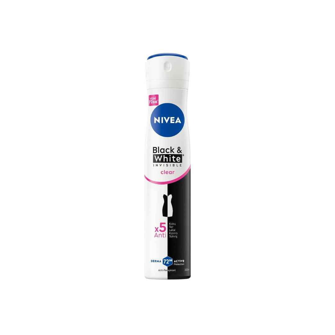 NIVEA Black & White Invisible Original Anti-Perspirant Spray – 150ml | 48-Hour Protection with Anti-Stain Technology | Alcohol-Free