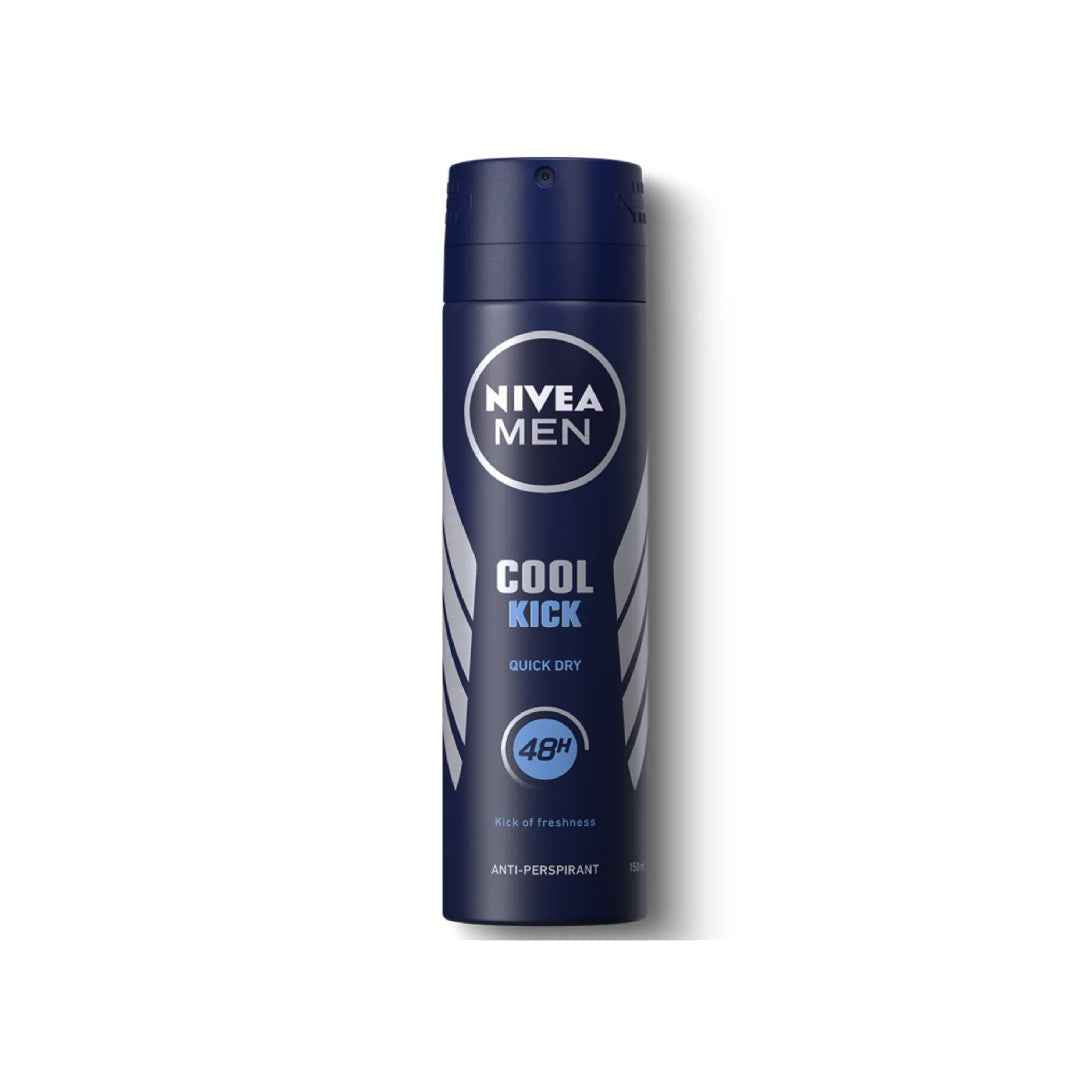 NIVEA MEN Cool Kick Anti-Perspirant Deodorant Spray – 250ml | 48-Hour Protection with Cool-Care Formula | Alcohol-Free