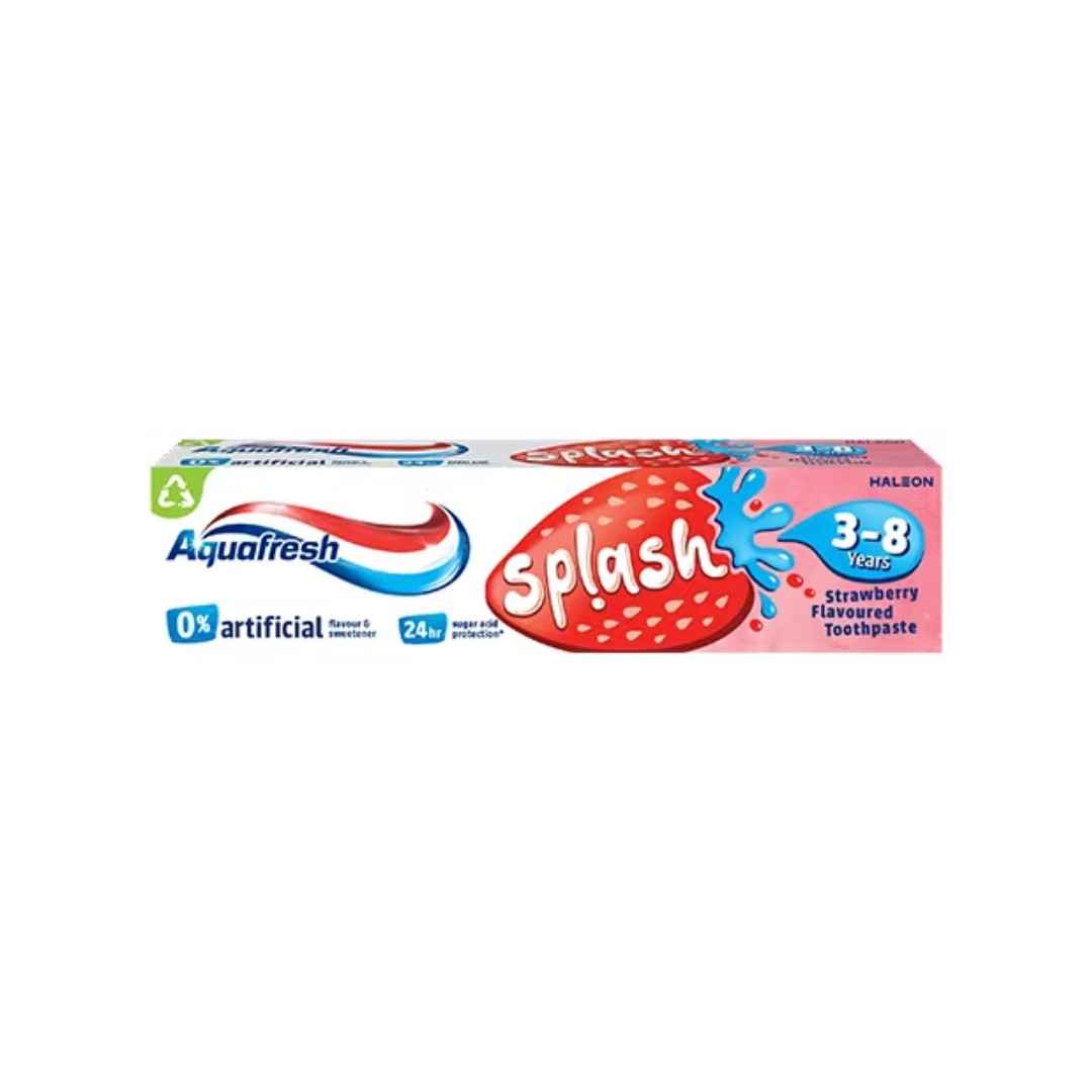 Aquafresh Kids Toothpaste – Splash Strawberry 50ml | Ages 3–8 | Gentle Cavity Protection & Fun Flavor for Daily Brushing