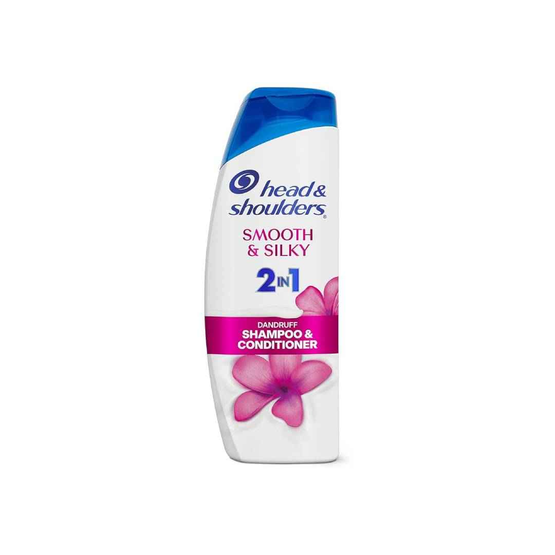 Head & Shoulders Smooth & Silky 2-in-1 Anti-Dandruff Shampoo + Conditioner β 400ml for Frizz Control & Flake-Free Hair