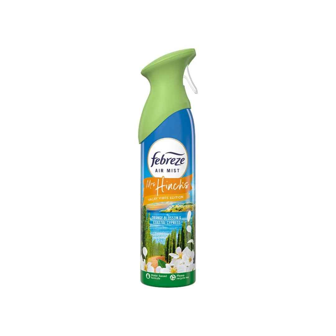 Febreze Air Freshener Spray – Mrs Hinch Limited Edition Orange Blossom & Coastal Cypress, 185ml | Odour-Eliminating Air Mist