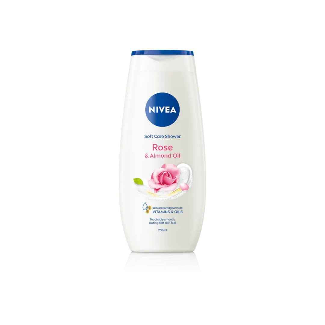 NIVEA Rose & Almond Oil Shower Cream 250ml – Luxurious Hydration with a Delicate Rose Scent