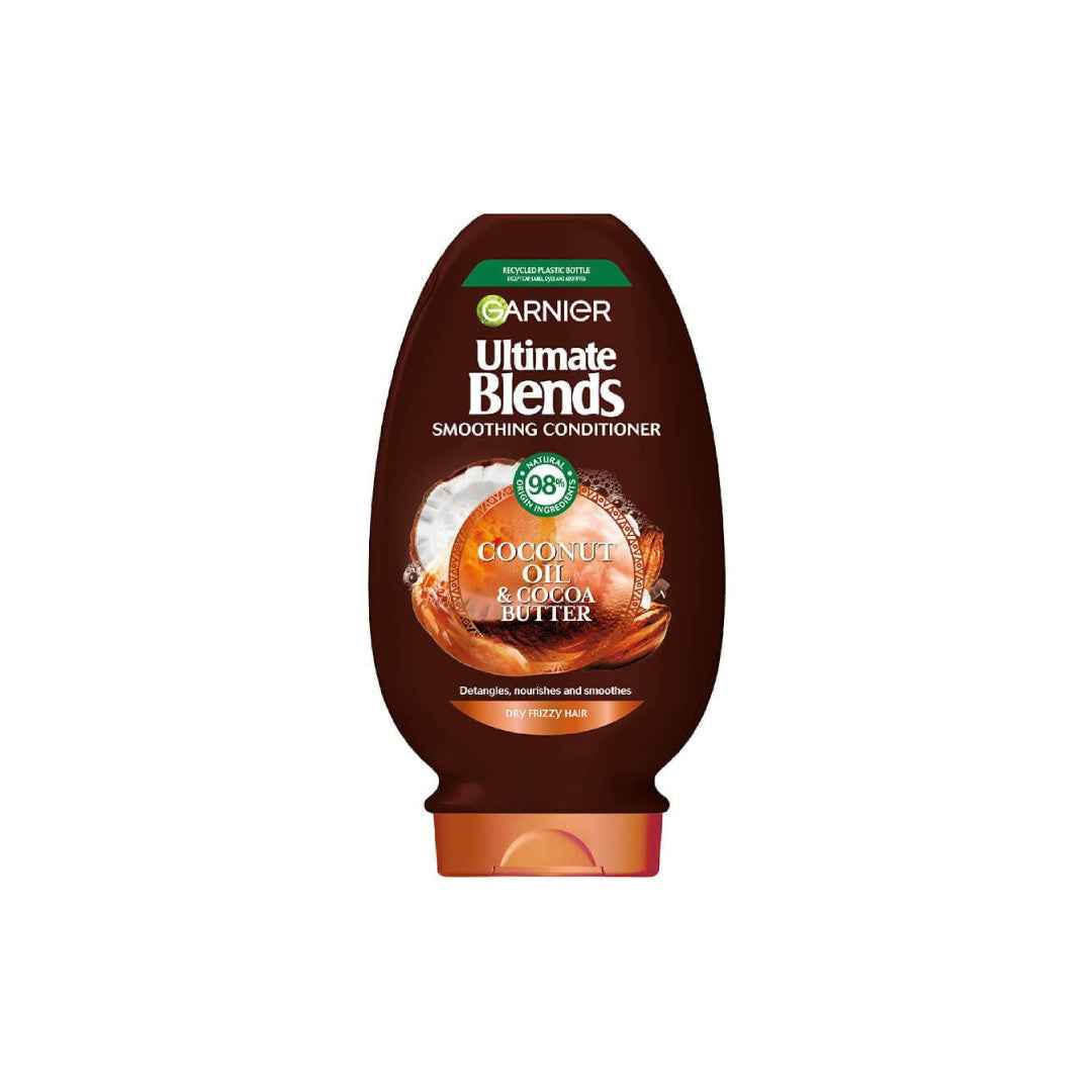 Garnier Ultimate Blends Smoothing Conditioner with Coconut Oil & Cocoa Butter ā For Dry, Frizzy Hair, 400ml ā Tames Frizz & Boosts Shine