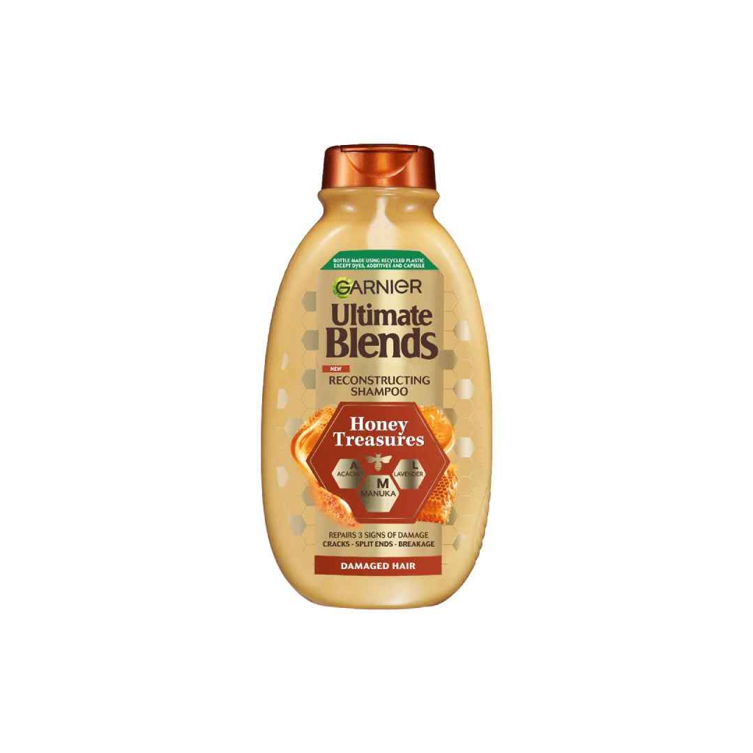 Garnier Ultimate Blends Honey Treasures Shampoo – Strengthening & Repairing for Damaged Hair | 400ml | With Honey, Royal Jelly & Propolis