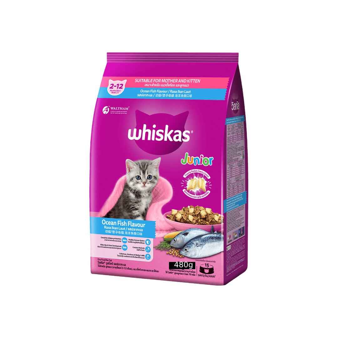 Whiskas Junior Ocean Fish Flavour Dry Cat Food – 450g | Complete & Balanced Nutrition for Kittens Aged 2–12 Months