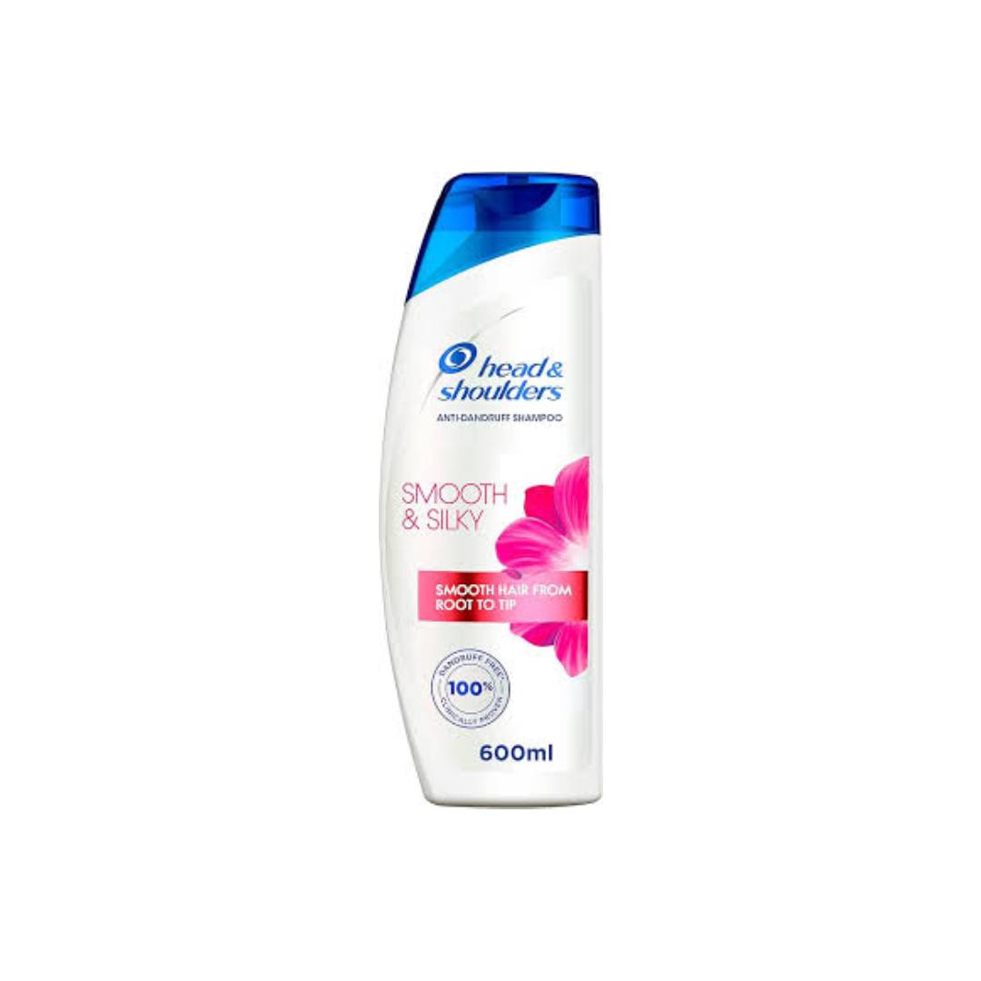 Head & Shoulders Smooth & Silky Anti-Dandruff Shampoo β 600ml for Dry, Frizzy Hair | Up to 100% Flake-Free with Long-Lasting Smoothness