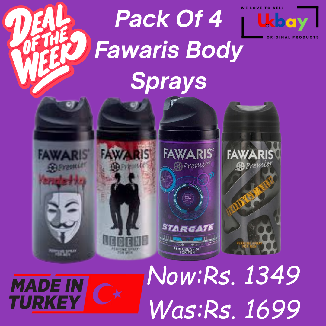Fawaris Premier Body Spray 4-Pack for Men |150 ml