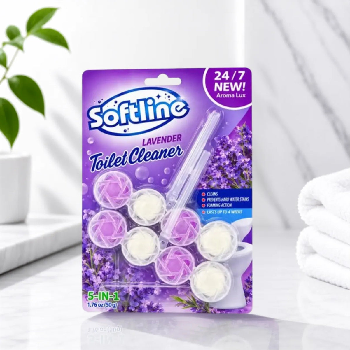 Softline Lavender Toilet Cleaner -2 HANGERS IN 1 | Long Lasting Freshness | 50g