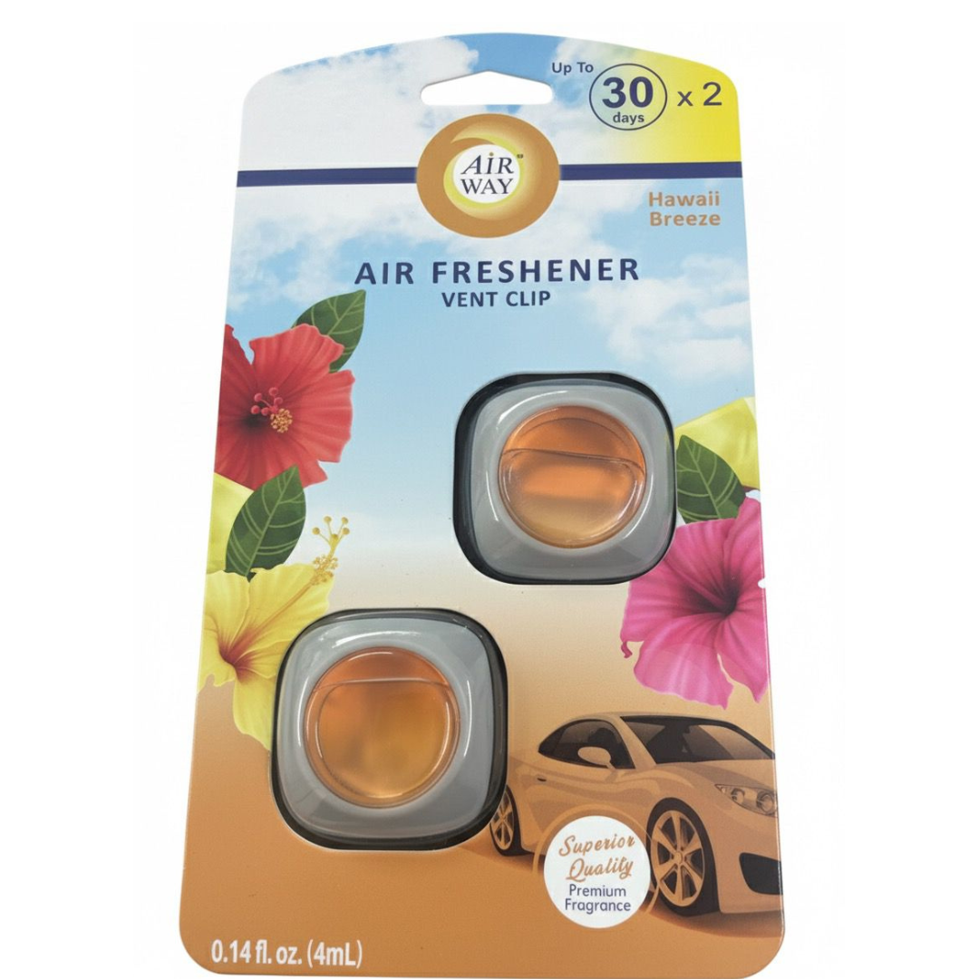 AirWay Car Membrane Air Freshener – Hawaii Breeze Scent | 2-Pack | Made in Europe