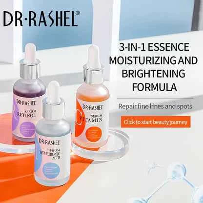 Dr Rashel Facial Serum Set โ 3 Pack (Anti-Aging, Vitamin C, Hyaluronic Acid & Retinol)