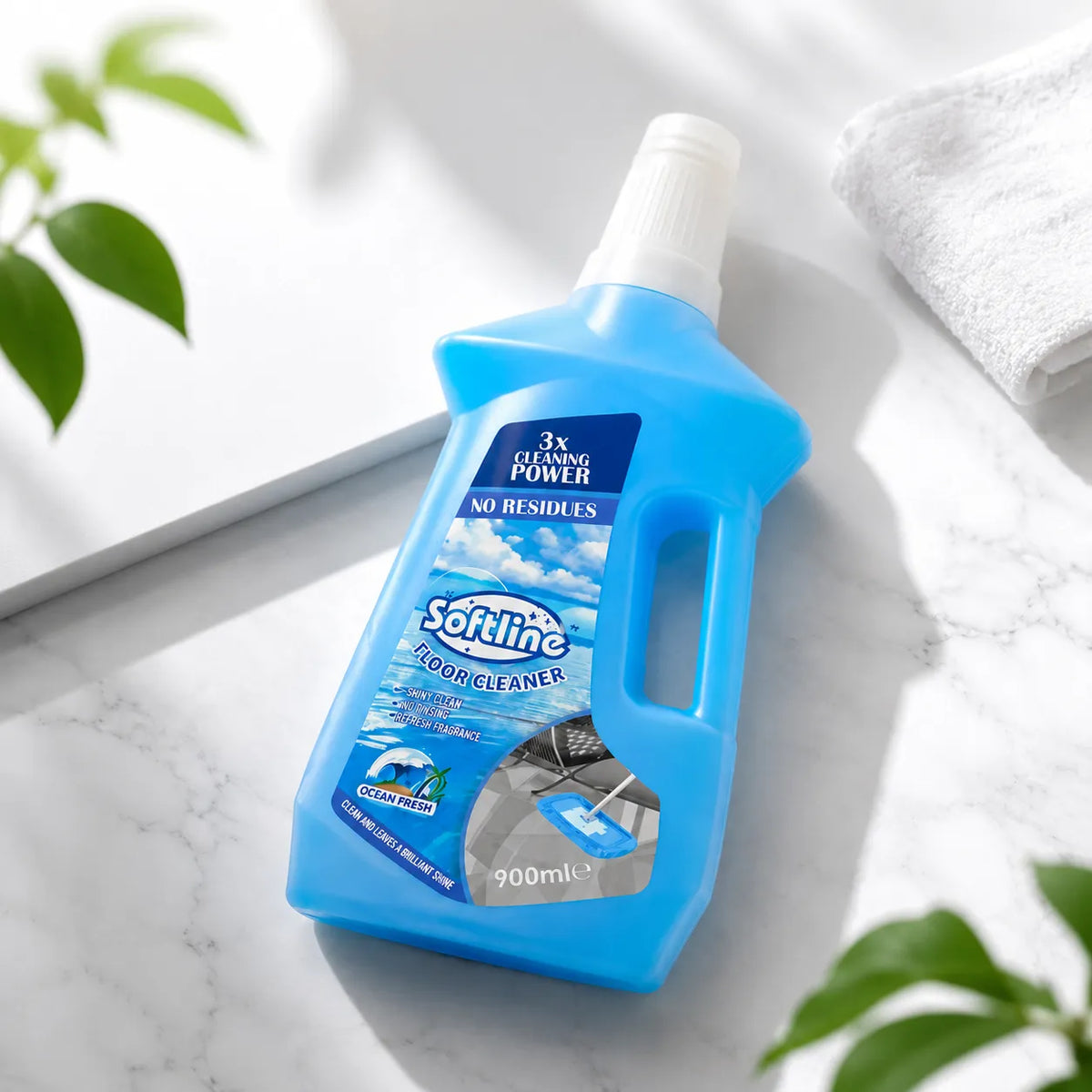 Softline Floor Cleaner – Ocean Fresh 900ml | 3x Cleaning Power, No Residues
