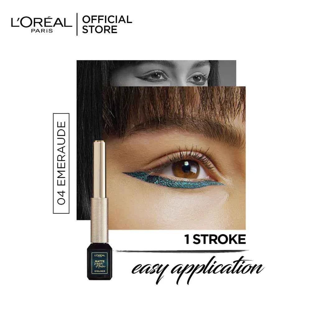 L’Oréal Paris Liner Signature Liquid Eyeliner – 04 Emeraude | Long-Lasting Liquid Eyeliner