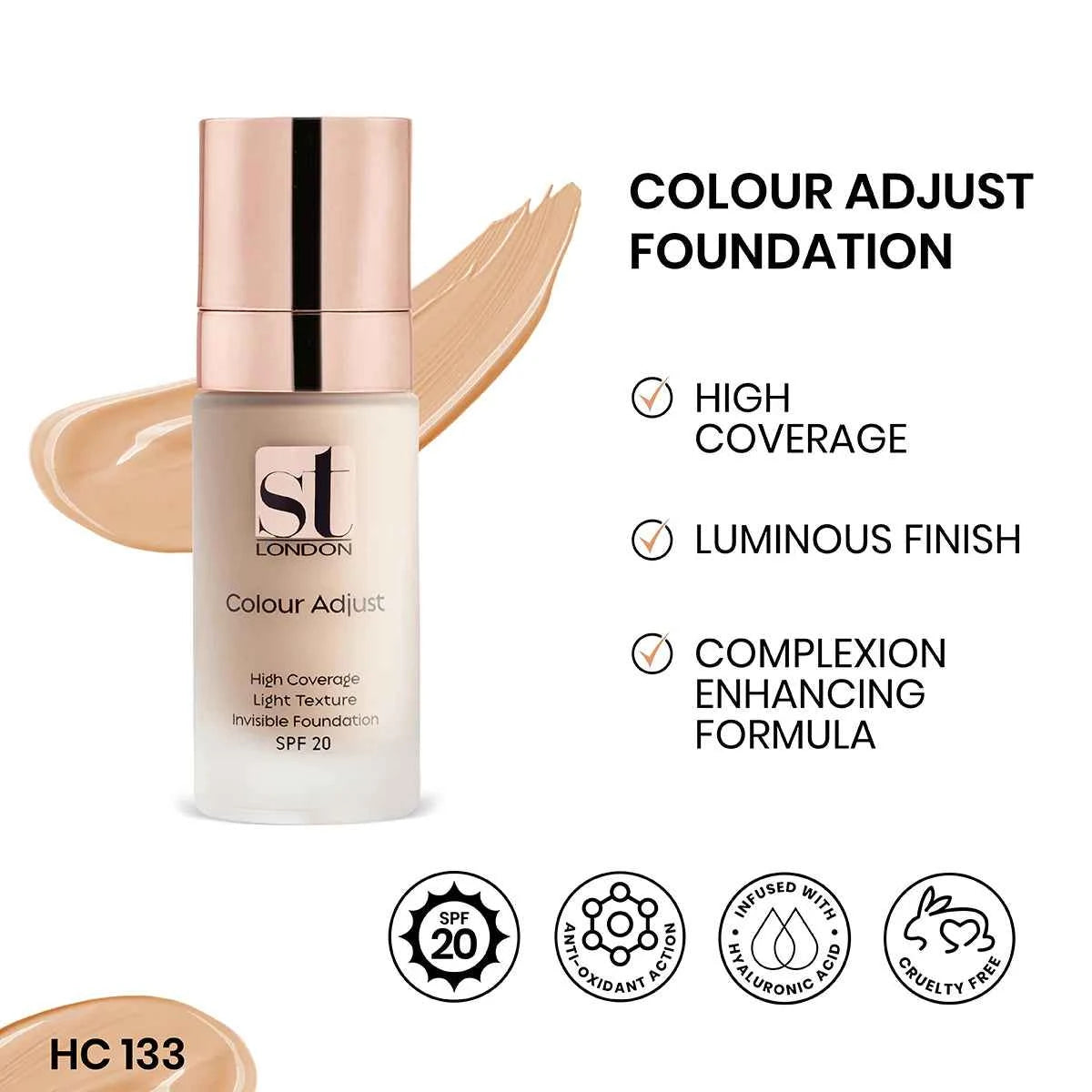 ST London - Colour Adjust High Coverage Foundation | Full Coverage & Even Tone
