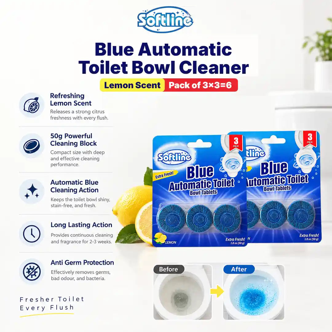 Softline Blue Automatic Toilet Bowl Tablets Lemon Scent