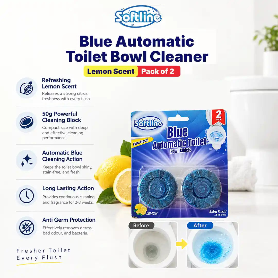 Softline Blue Automatic Toilet Bowl Tablets Lemon Scent