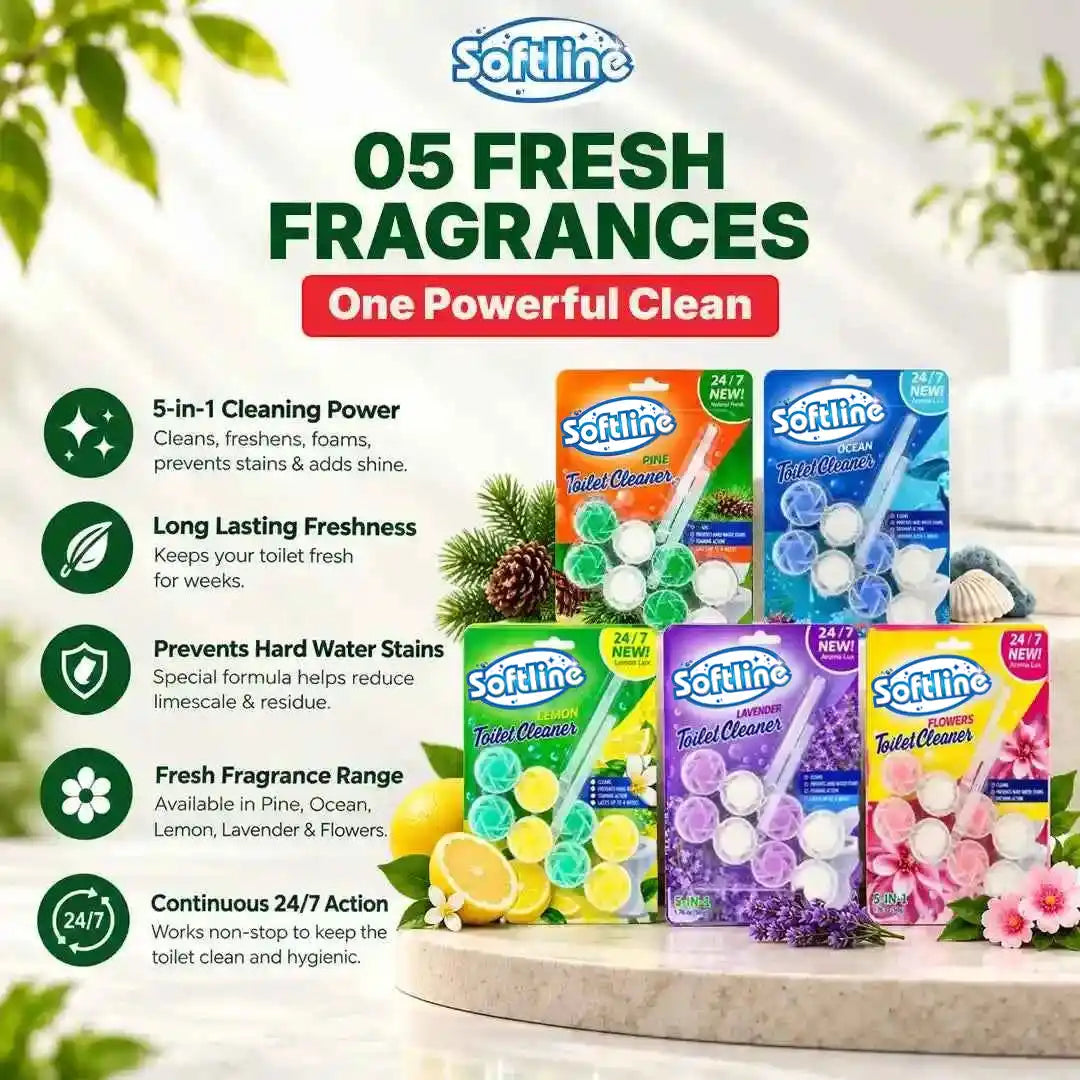 Softline 5 in 1 Automatic Toilet Cleaner Hangers (50g)