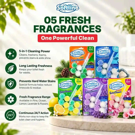 Softline 5 in 1 Automatic Toilet Cleaner Hangers (50g)