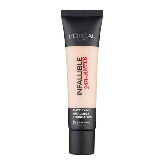L’Oréal Paris Infallible Foundation Tube – Shades 10 Light Ivory / 12 Natural Beige / 155 Medium Beige – Made by Paris