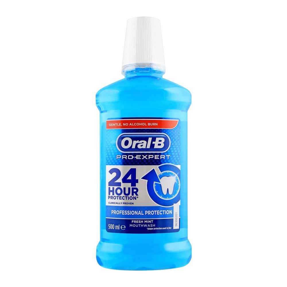 Oral-B Fresh Mint Mouthwash 500ml | Cavity Protection & Long-Lasting Freshness | Made in Europe