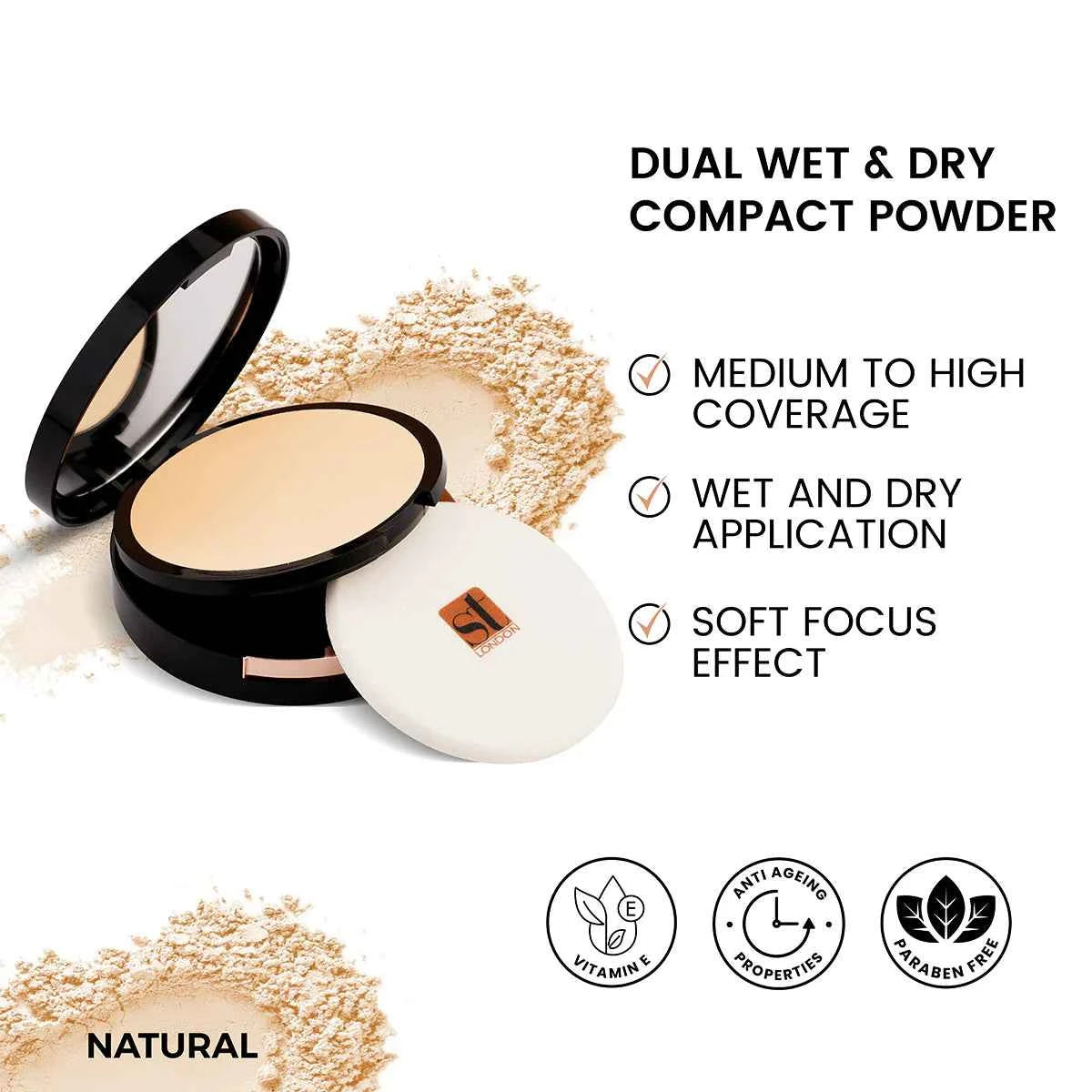 ST London - Dual Wet & Dry Compact Powder | Matte Finish & Buildable Coverage