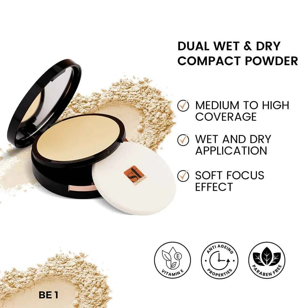 ST London - Dual Wet & Dry Compact Powder | Matte Finish & Buildable Coverage