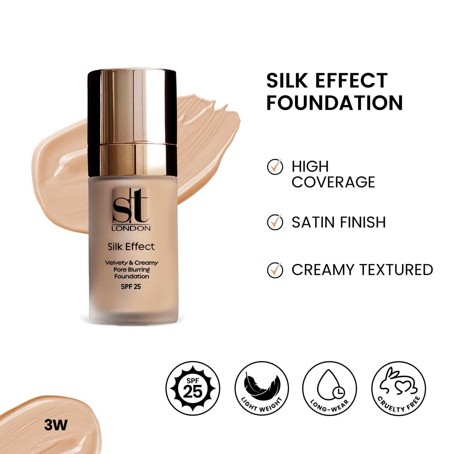 ST London – Silk Effect Foundation (High Coverage, Satin Finish)