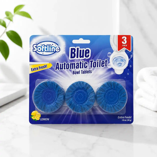 Softline Blue Automatic Toilet Bowl Cleaner – Lemon Scent (50g x 3)  (Made in Turkey)