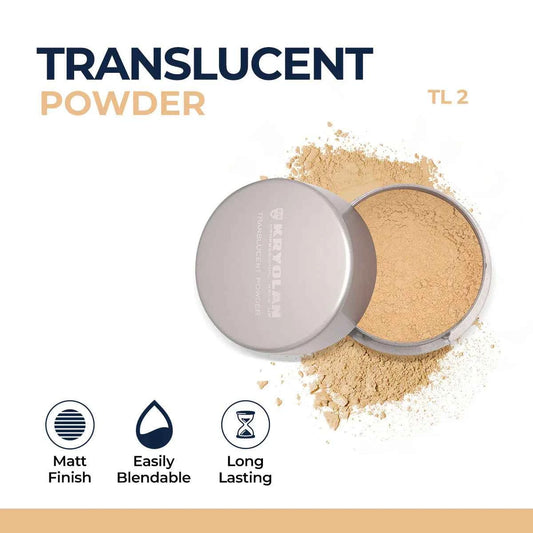 Kryolan Professional Translucent Loose Setting Powder - Matte Finish & Oil Control