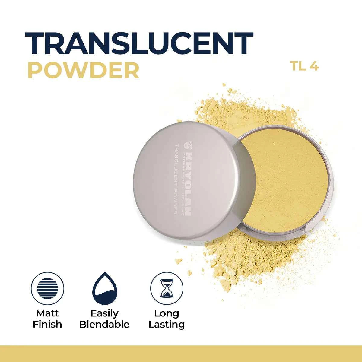 Kryolan Professional Translucent Loose Setting Powder - Matte Finish & Oil Control