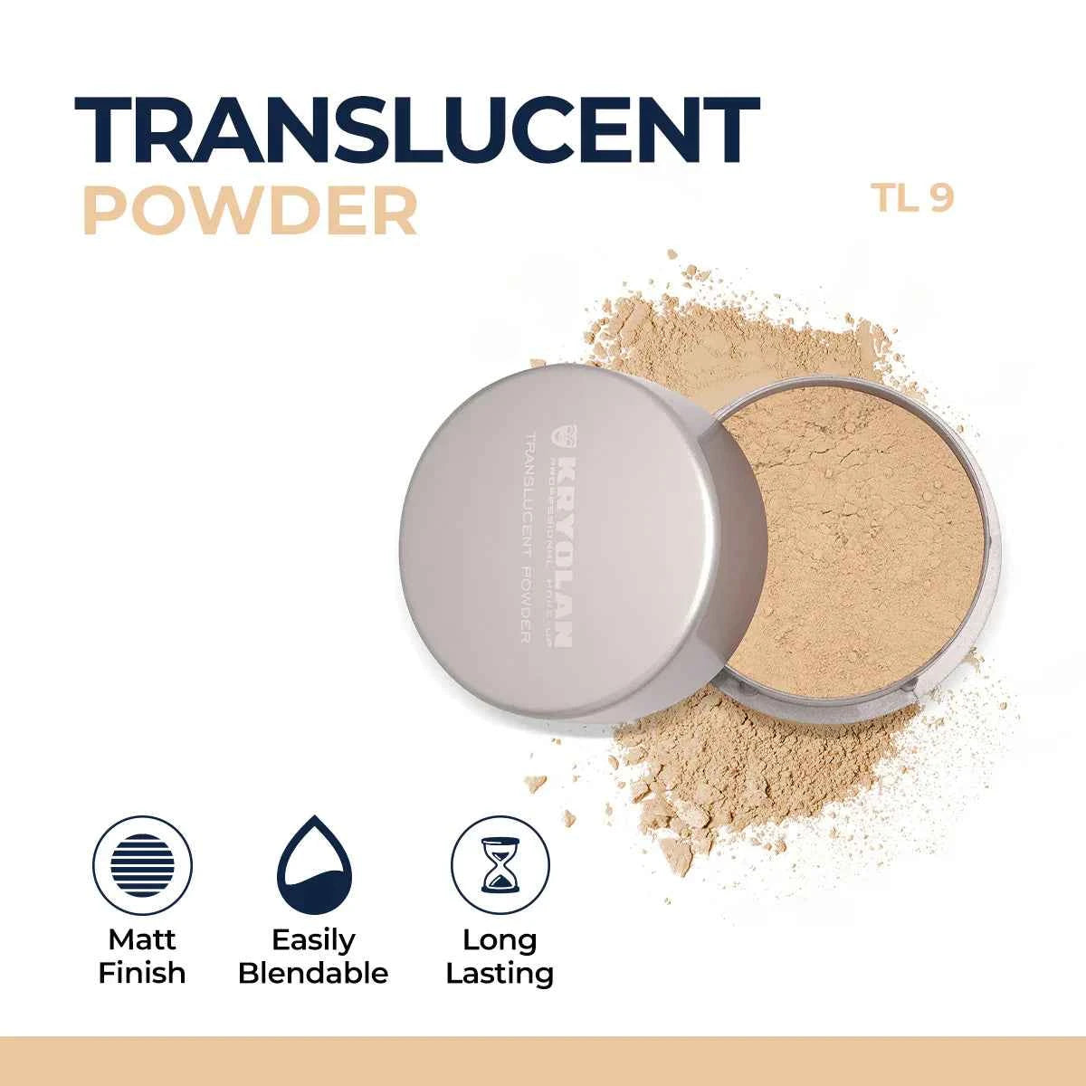 Kryolan Professional Translucent Loose Setting Powder - Matte Finish & Oil Control