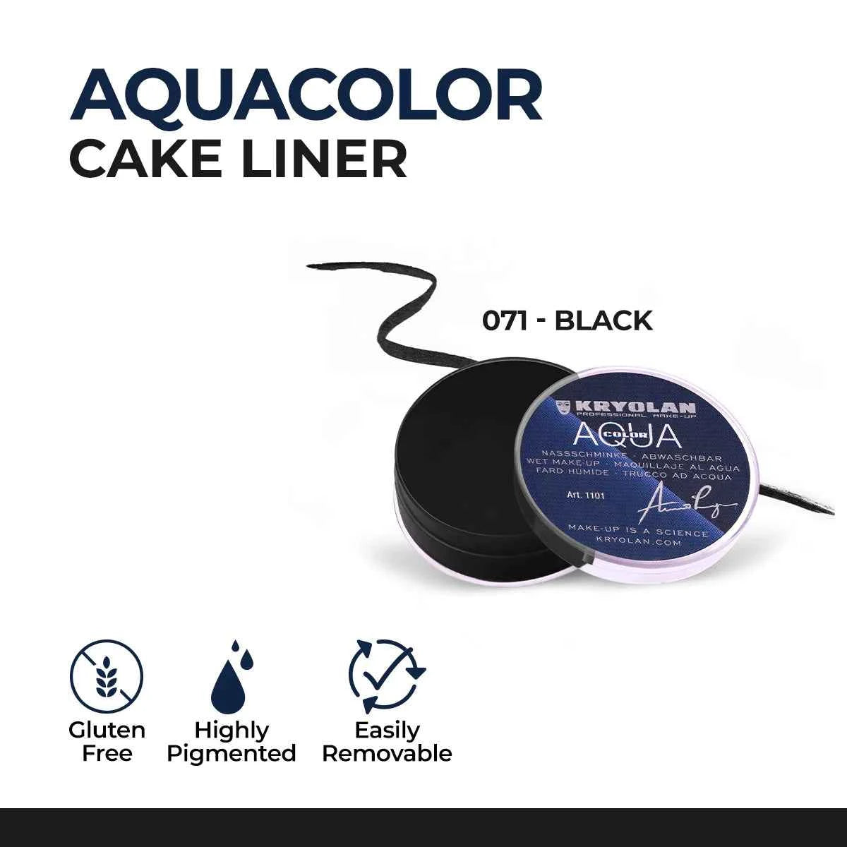 Kryolan Aquacolor Professional Water-Activated Cake Eyeliner