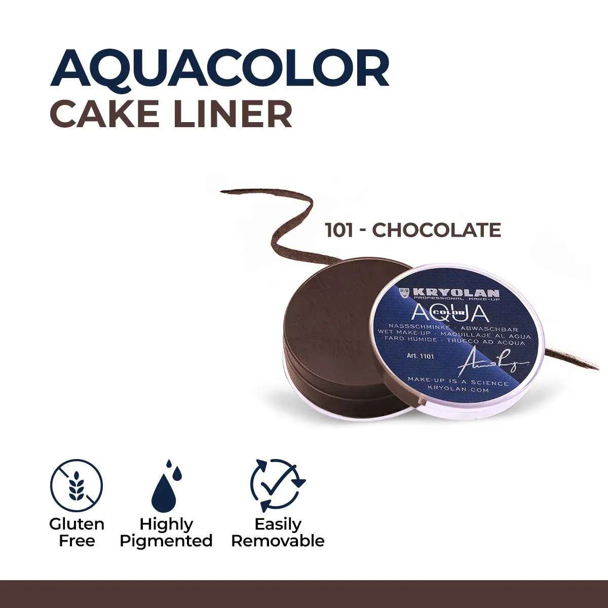 Kryolan Aquacolor Professional Water-Activated Cake Eyeliner