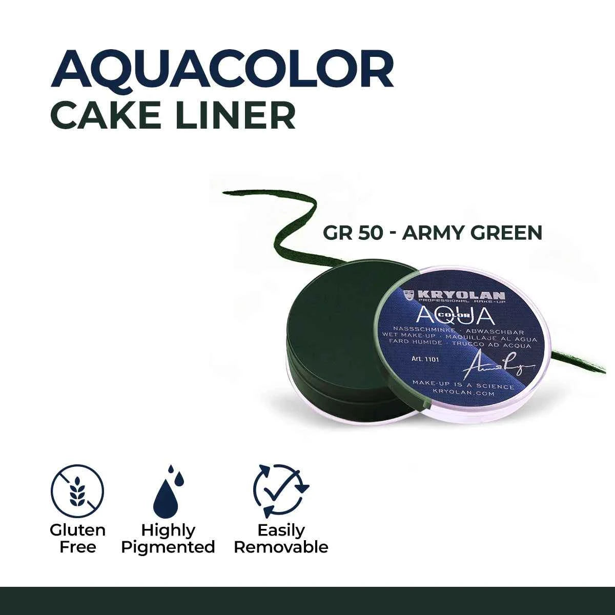 Kryolan Aquacolor Professional Water-Activated Cake Eyeliner