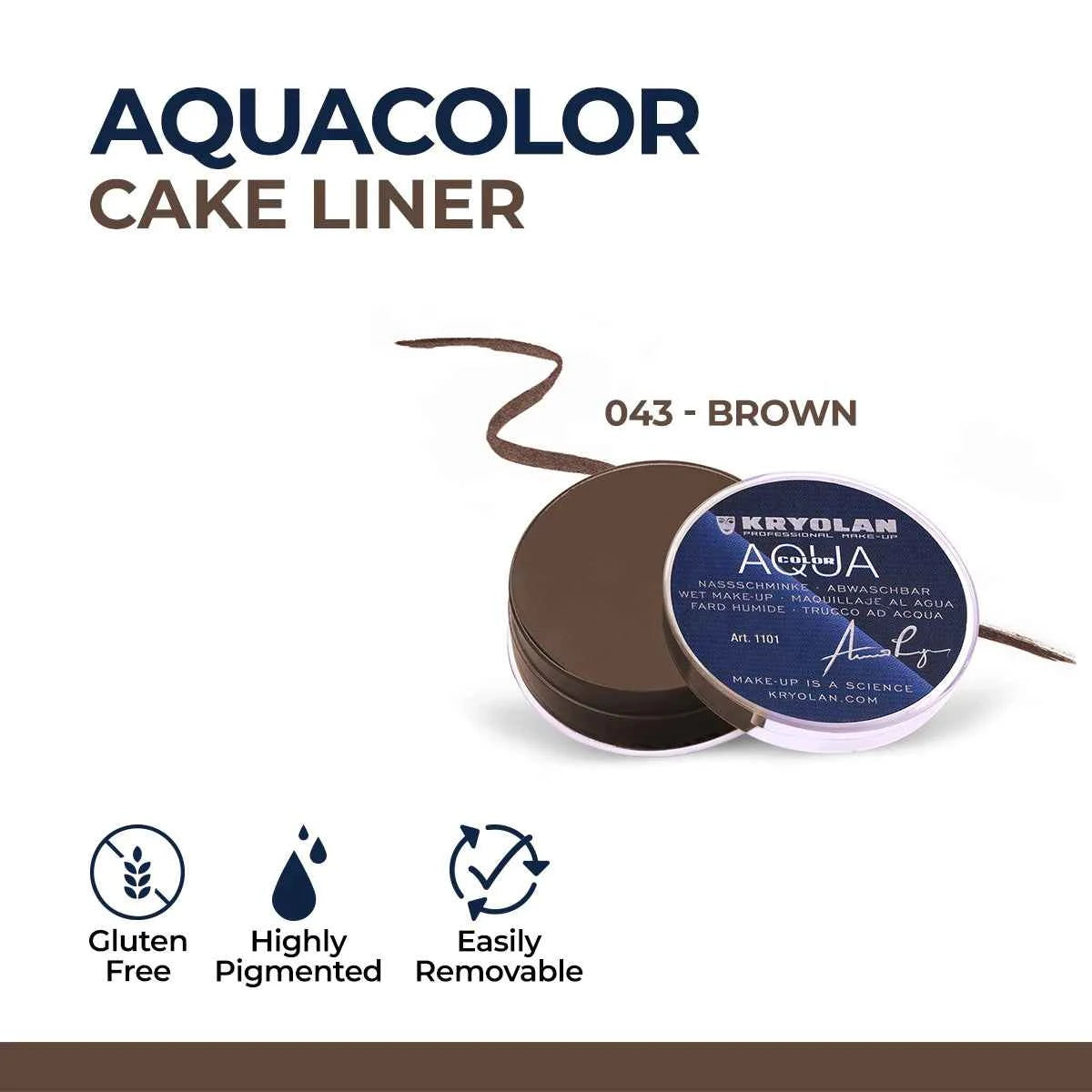 Kryolan Aquacolor Professional Water-Activated Cake Eyeliner