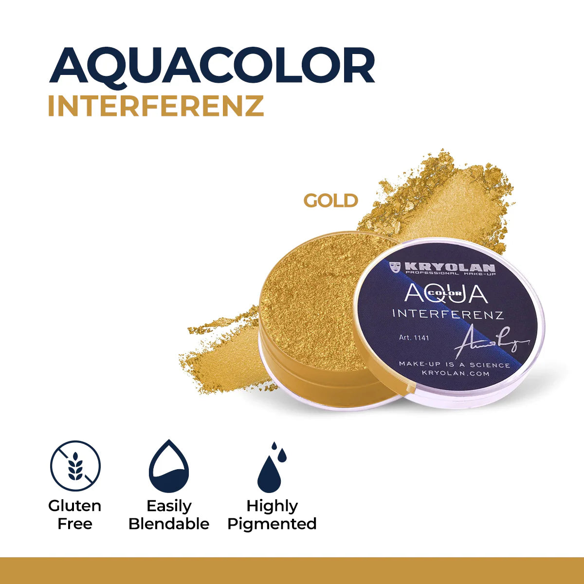 Kryolan Aquacolor Interferenz Face & Body Paint – Professional Water-Based Makeup