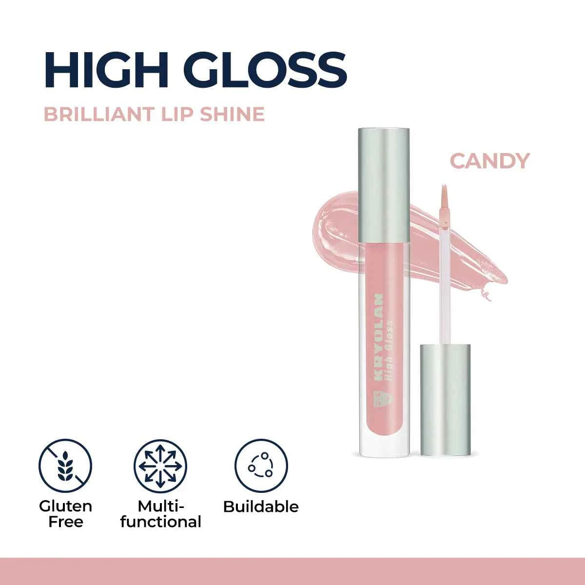 Kryolan High Gloss Brilliant Lip Shine - Non-Sticky, Vitamin E Formula
