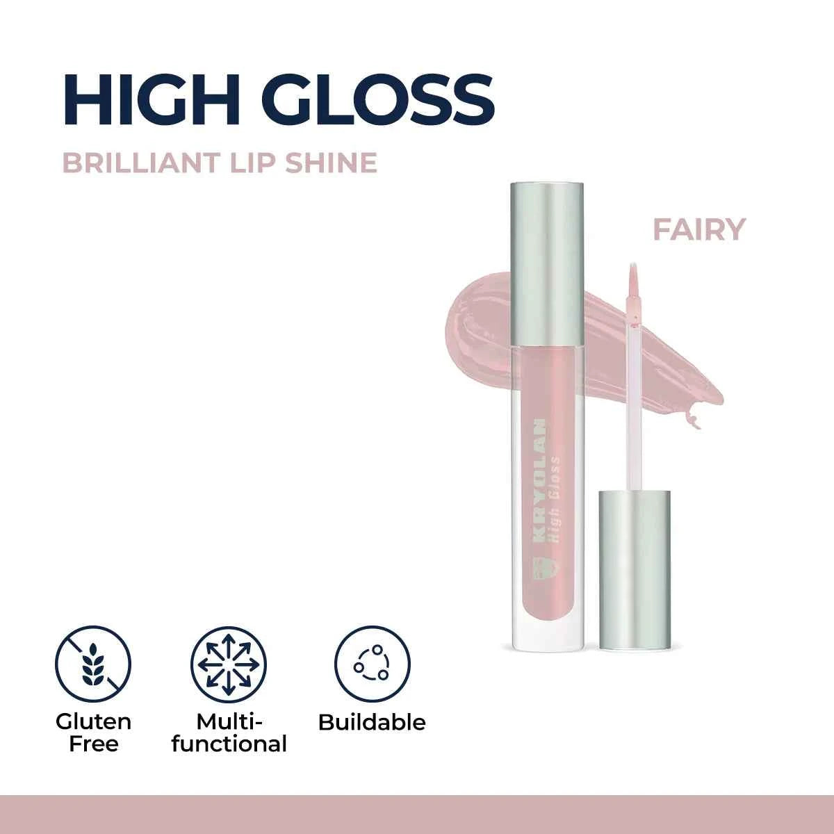 Kryolan High Gloss Brilliant Lip Shine - Non-Sticky, Vitamin E Formula