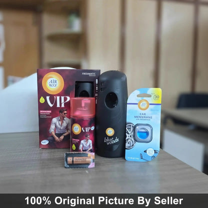 Airway Automatic Air Freshener Machine with Refill+Free Car Air Refreshener  VIP Edition | Perfume Based Fragrance