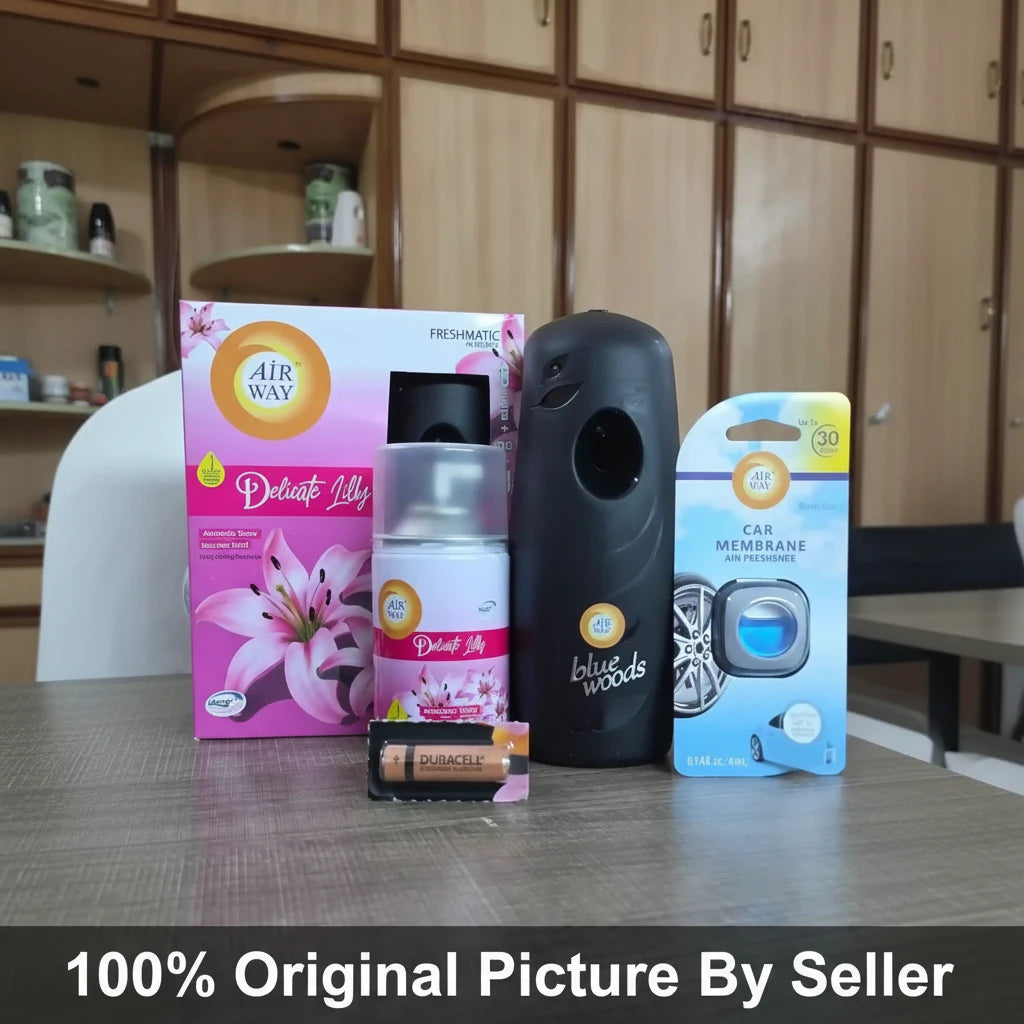 Airway Automatic Air Freshener Machine with Free Car Air Freshener & Refill – Delicate Lily